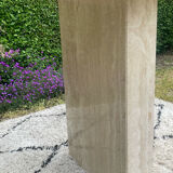 Large vintage dining table in travertine in the 1970s Carpa style.