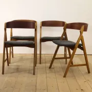 Set de 4 chaises modèle 1255 de Kjaernulf, années 60