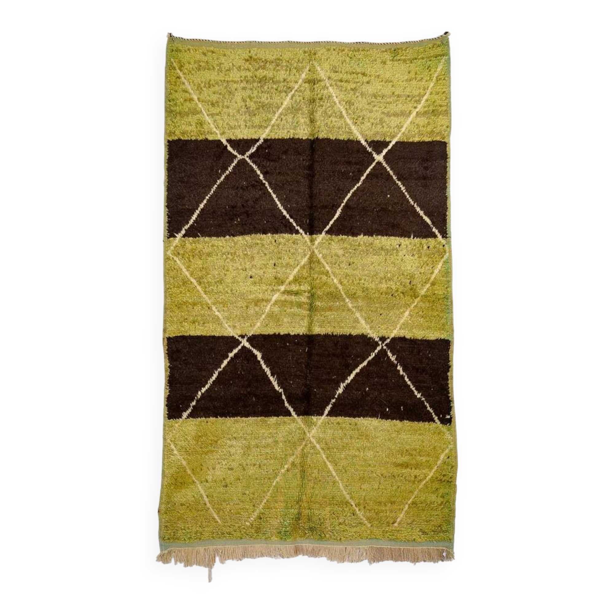 Hand-knotted low pile rug in vibrant earth tones by Anzal | 152 x 264 cm