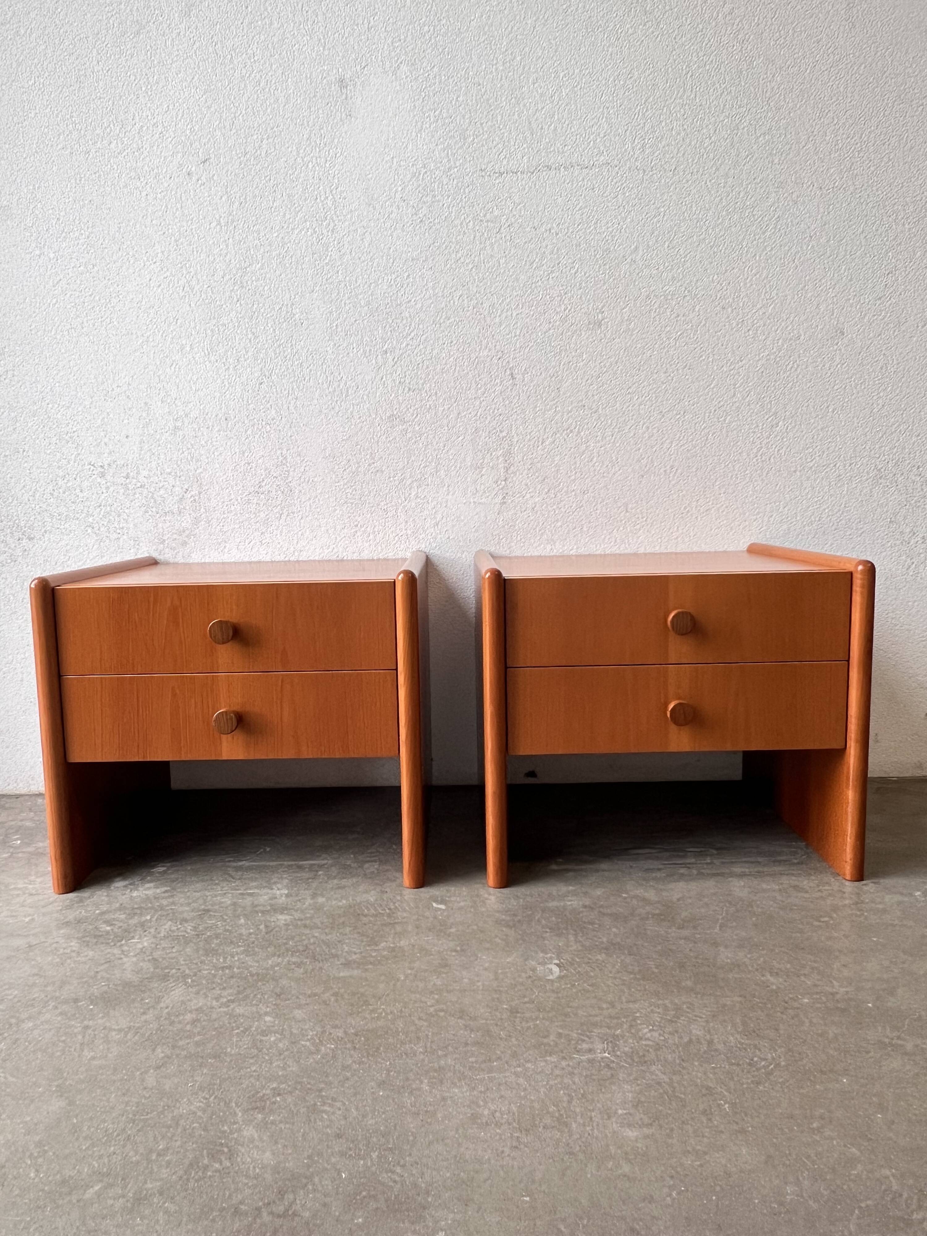 Mid-century teak bedside tables
