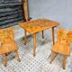 Vintage children's table set beech wood 60s