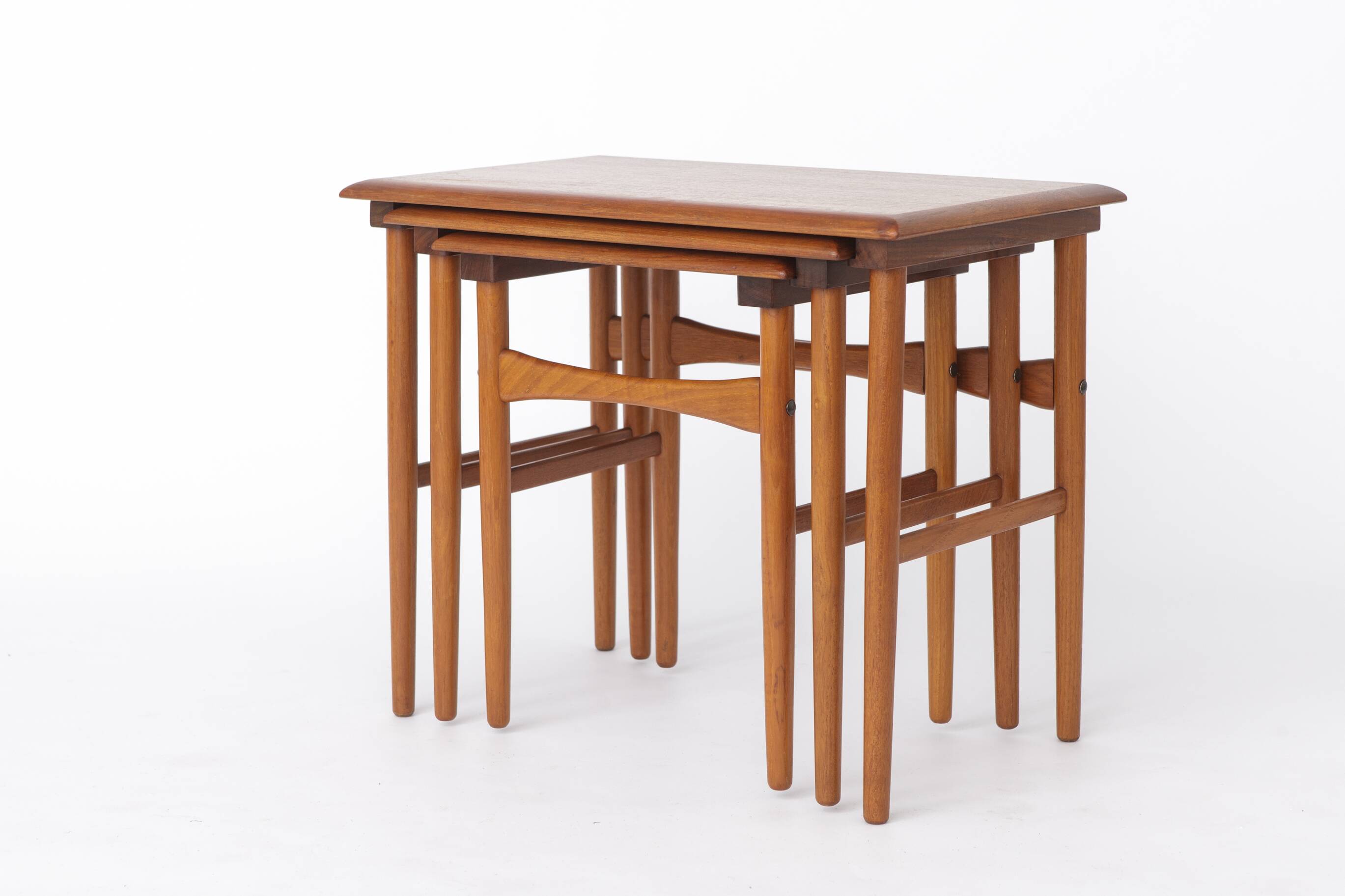Set of 3 Teak Nesting Tables – 1970s Danish Mid-Century Modern Design