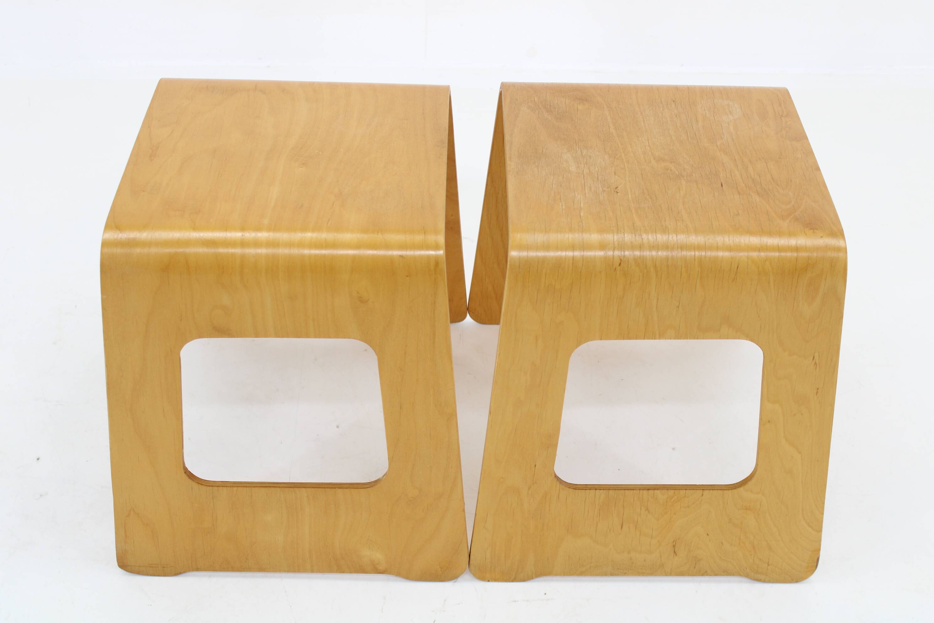 1990s Lisa Norinder Pair of Wooden Stools for Ikea, Sweden