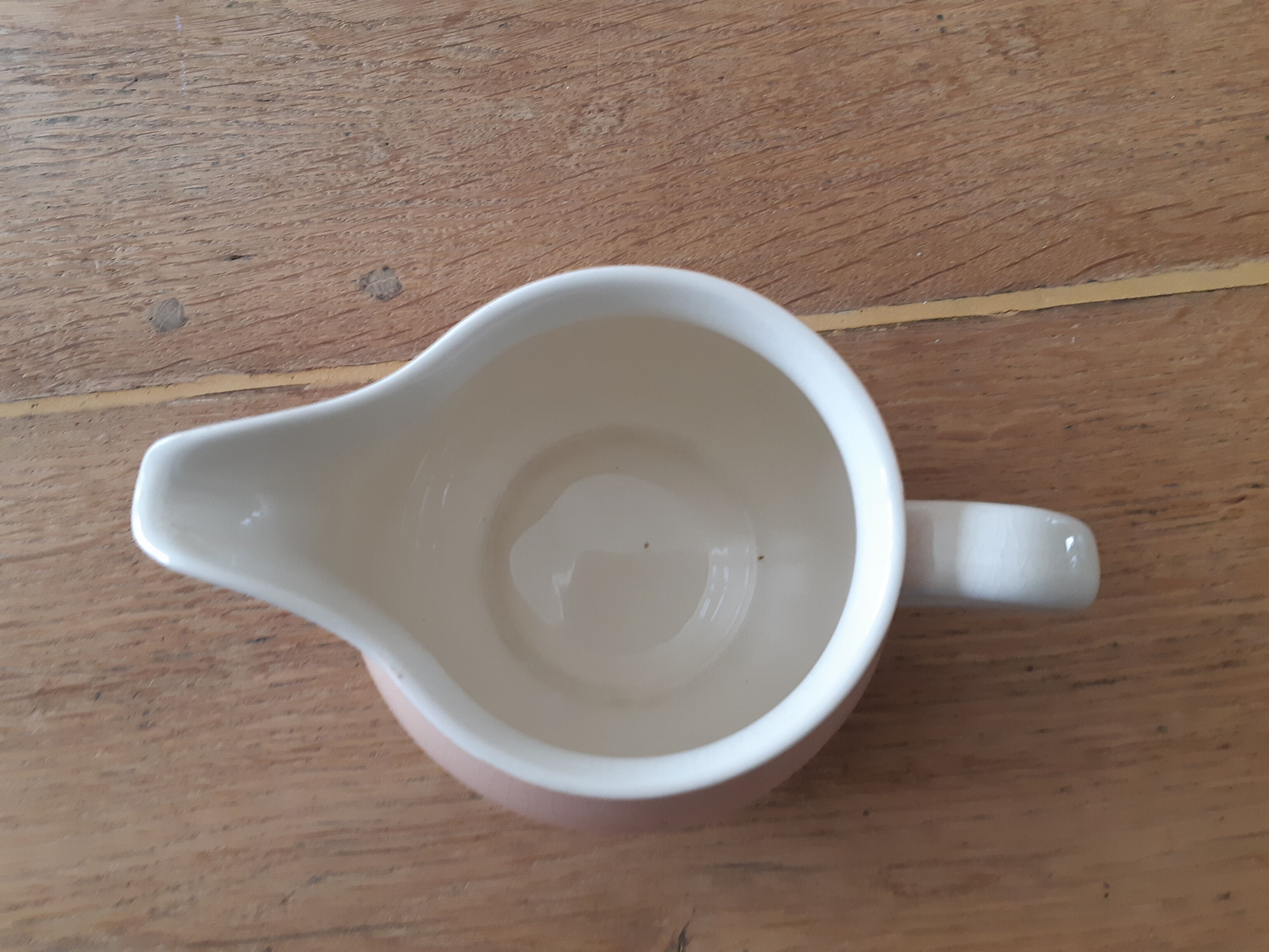 Pink and white creamer , Villeroy and Boch , milk jug , vintage French