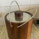 Exotic wood vintage ice bucket