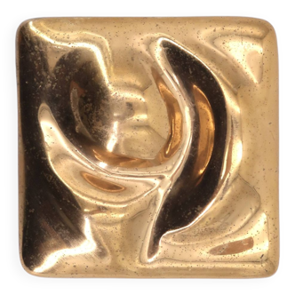 Abstract paperweight signed in bronze, 1970s