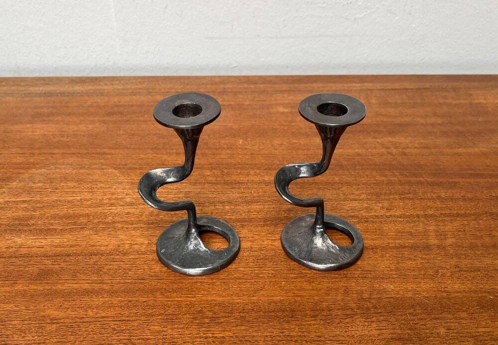 Amadeus candle holders from the Italian Brutalist series by Kurt Jesch for Fratelli Tonini, 1960s, set of 2.
