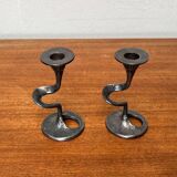 Amadeus candle holders from the Italian Brutalist series by Kurt Jesch for Fratelli Tonini, 1960s, set of 2.