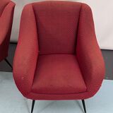 Mid-century pair of lounge chairs by Gigi Radice for Minotti, Italy 1950s