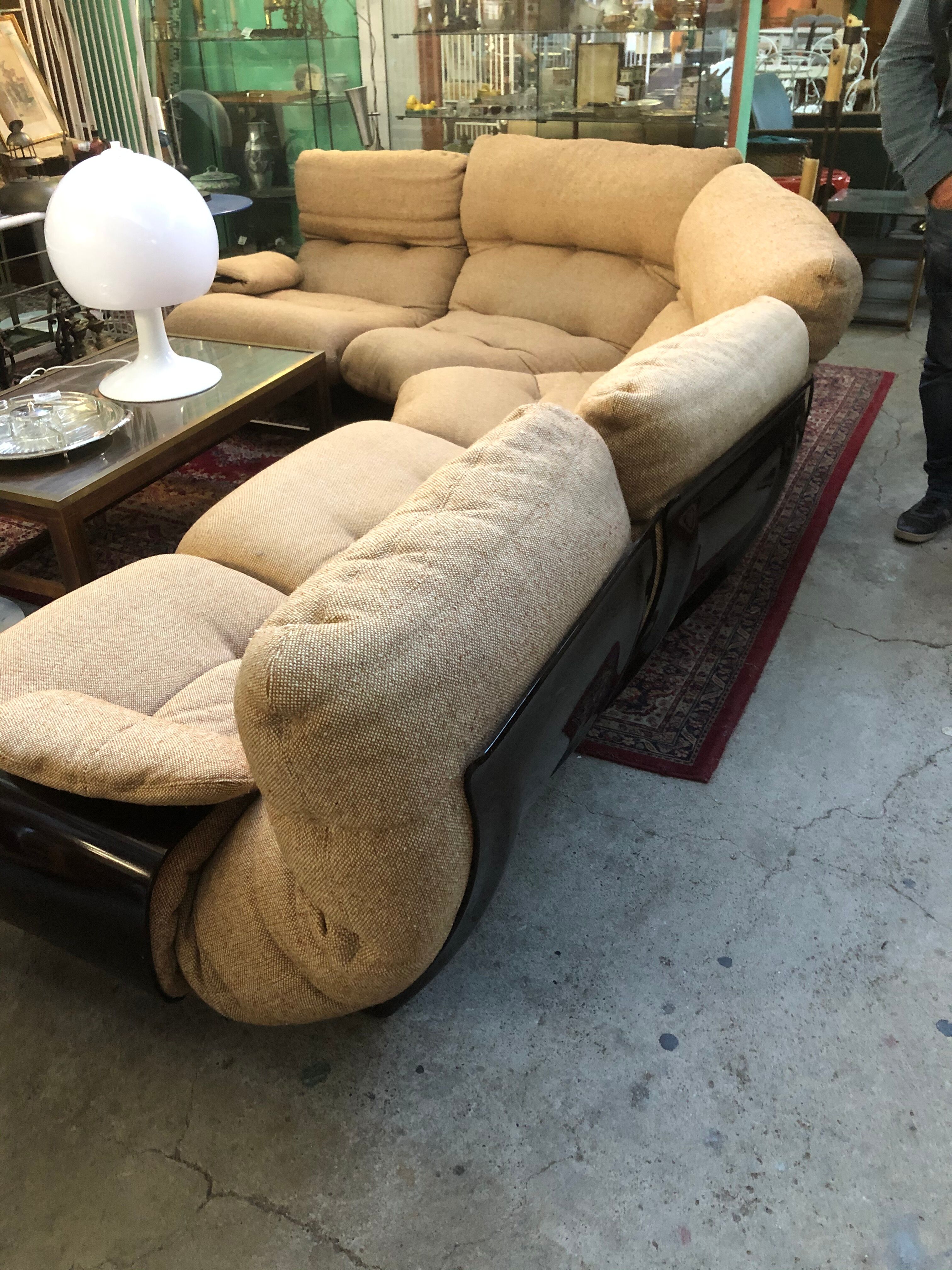 Corner salon marsala by Michel Ducaroy for Ligne Roset 1970
