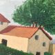 Painting oil old naïve landscape