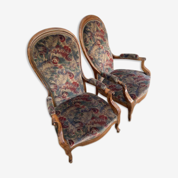 Paire de fauteuils Voltaire