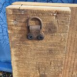 Wooden wall coat rack with 9 double cast iron hooks
