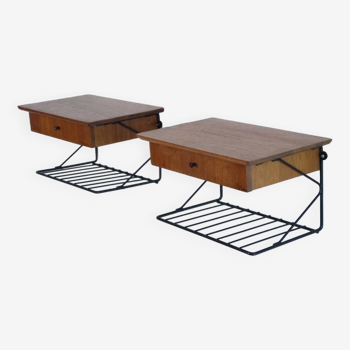 Paire de chevets à suspendre design scandinave 1960