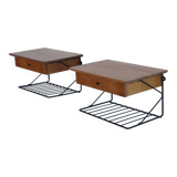 Pair of Scandinavian design hanging bedside tables 1960