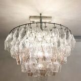 Mid-Century Murano Glass Chandelier "Polyhedr" by Carlo Scarpa, Italy, 1950s