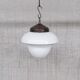 Mid-century french glass two tone opaline pendant light