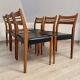 Lot 6 Scandinavian chairs year 60/70 beech and imitation leather