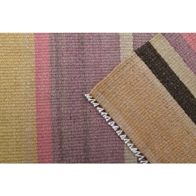 Vintage Turkish Oushak Handmade Wool Cotton Purple Runner Rug 93x234