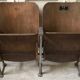 Bench seat of cinema theatre before war