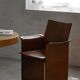 Set of 4 brown/red leather armchairs, Tito Agnoli, modern Italian, 1970s.
