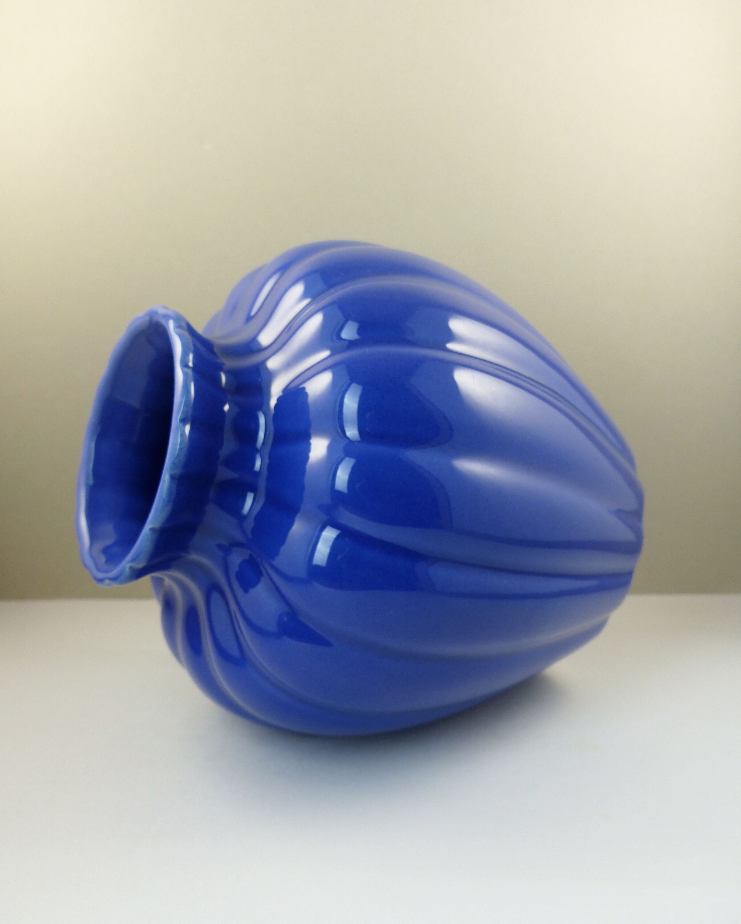 Blue ceramic vase