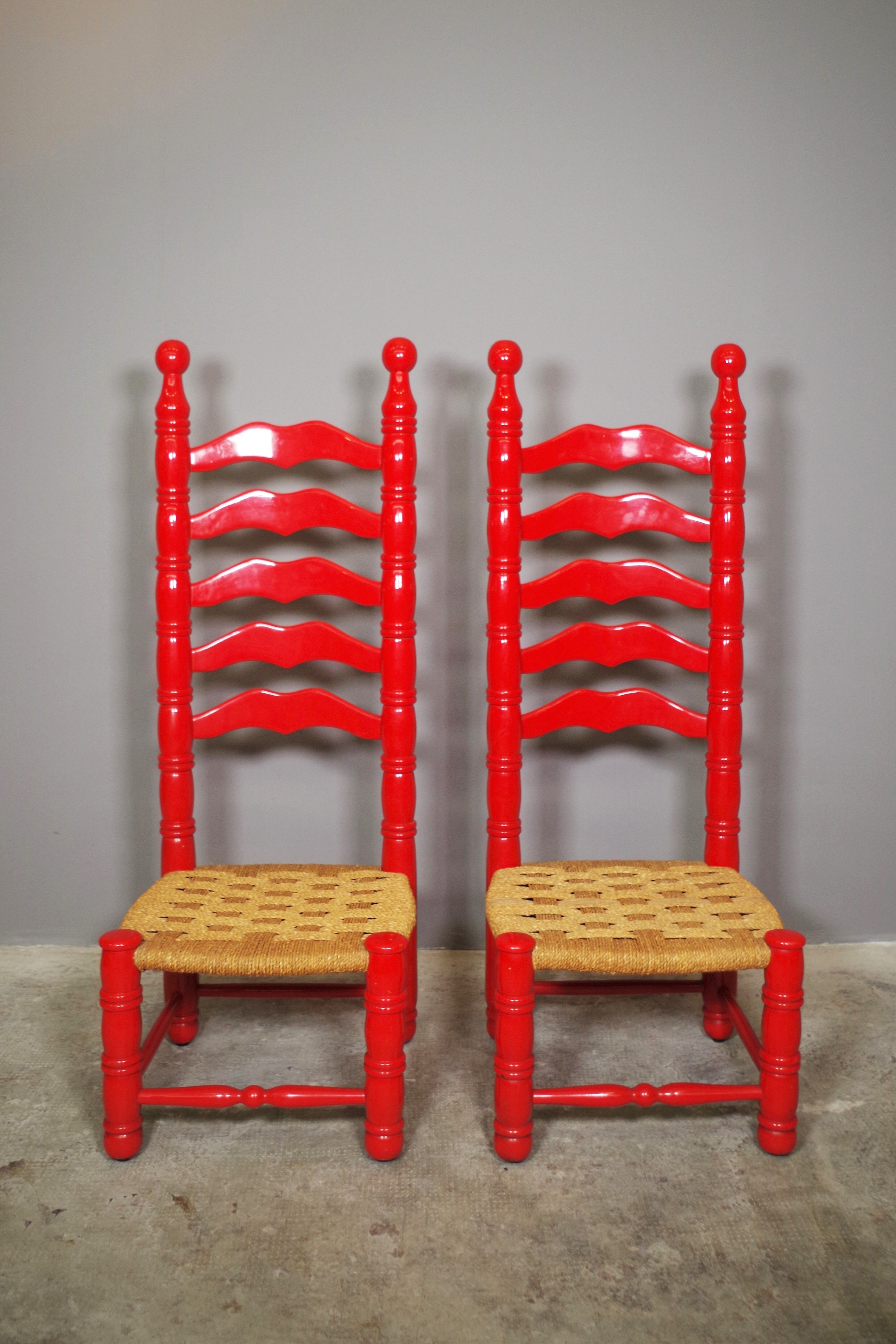 Spanish high chairs, 1940s, set of 2