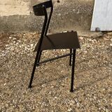 Series of 4 black iron chairs