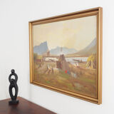 Painting „The Riverside Camp”, Scandinavian design, 19th century, by Vilhelm Oskar Engström