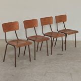 Lot de 35 chaises d'école tchèque Kovona style bistrot des
