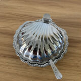 Old chrome shell butter dish
