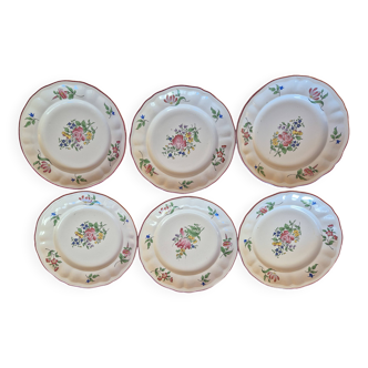 Set of 6 small Lunéville KG plates