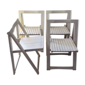 Series of 4 Italian folding chairs from the 70s
