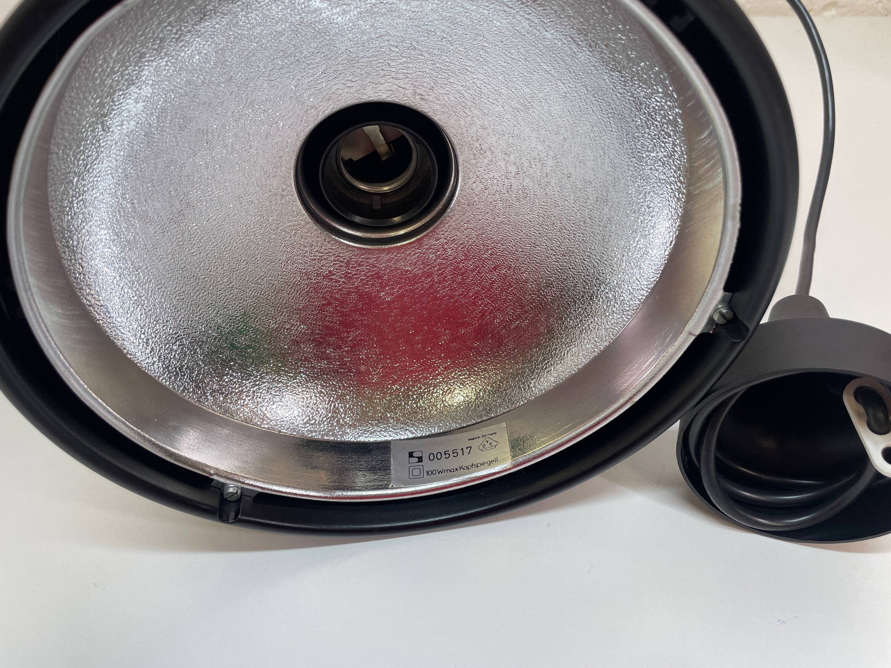 Black pendant lamp designed by Arnold Berges for Staff Leuchten, 1970.