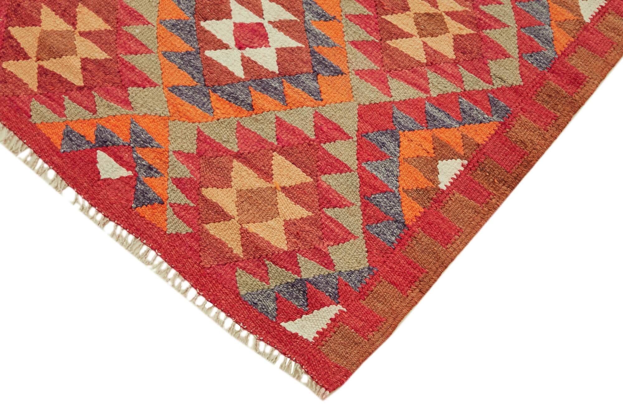 Turkish Handwoven Vintage Herki Kilim 98 cm x 322 cm