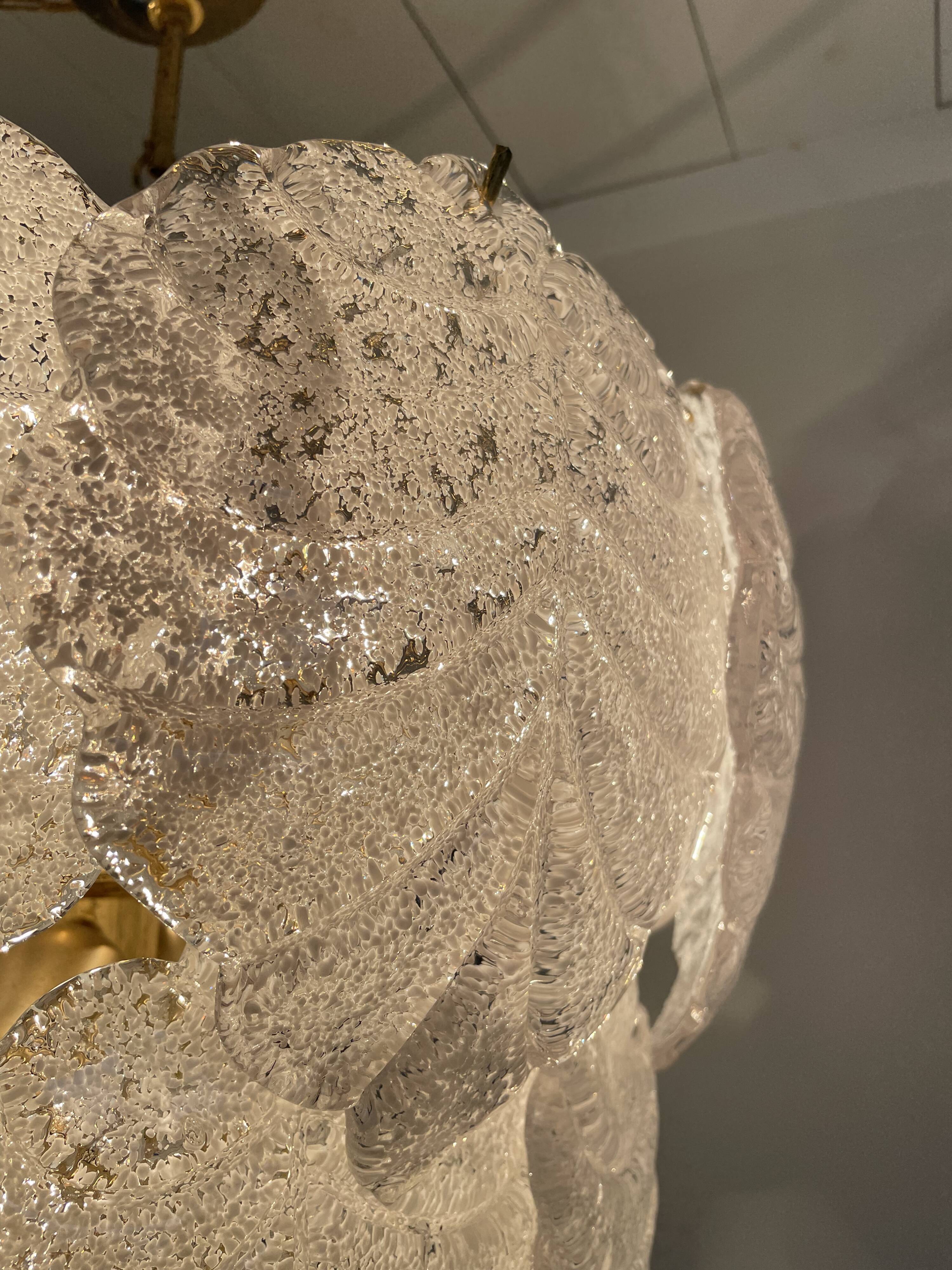 Murano leaf chandelier, 1970s