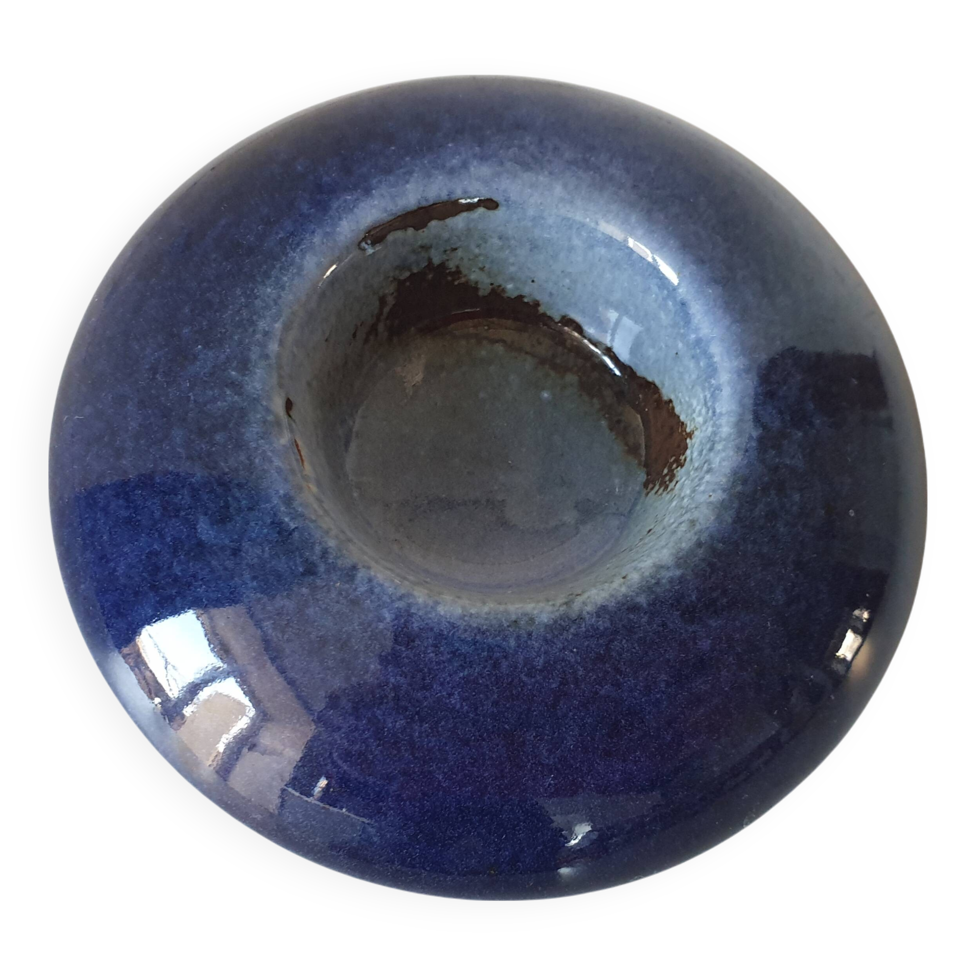 Ceramic ashtray in enamelled stoneware signed guibert in lamoura (39)