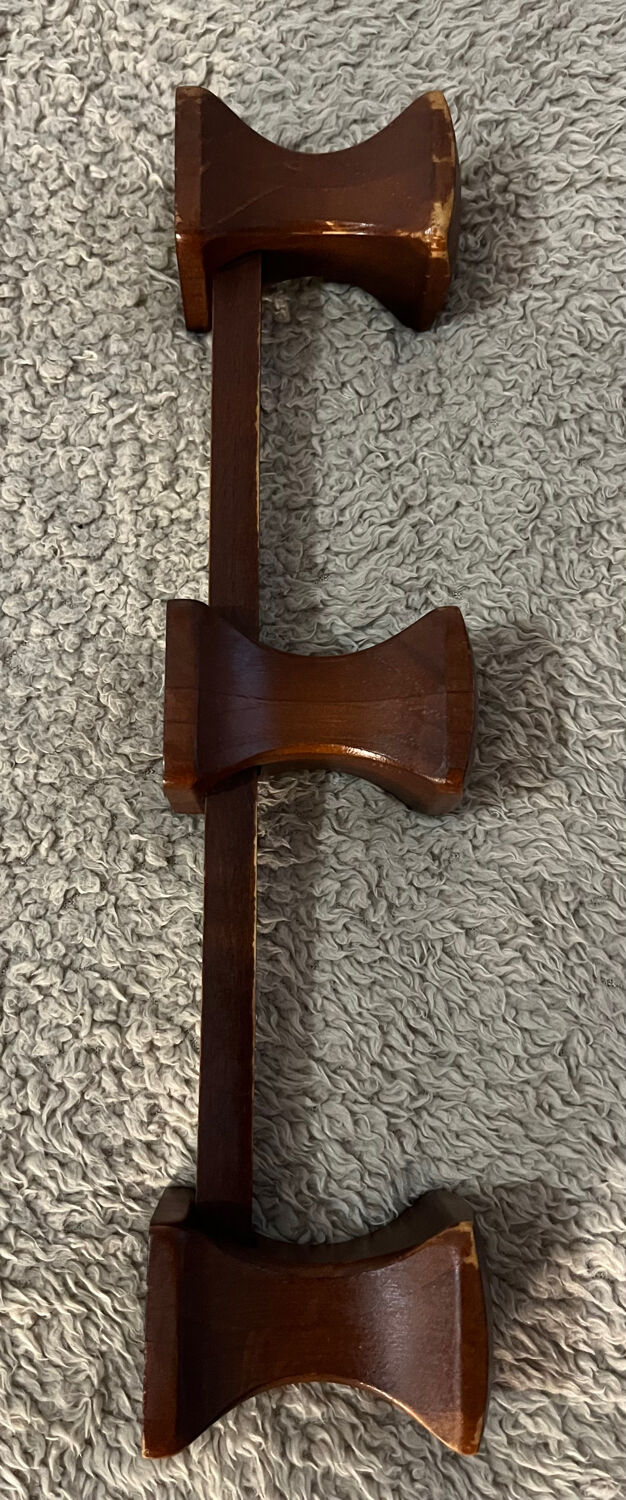 Art deco wooden wall coat rack