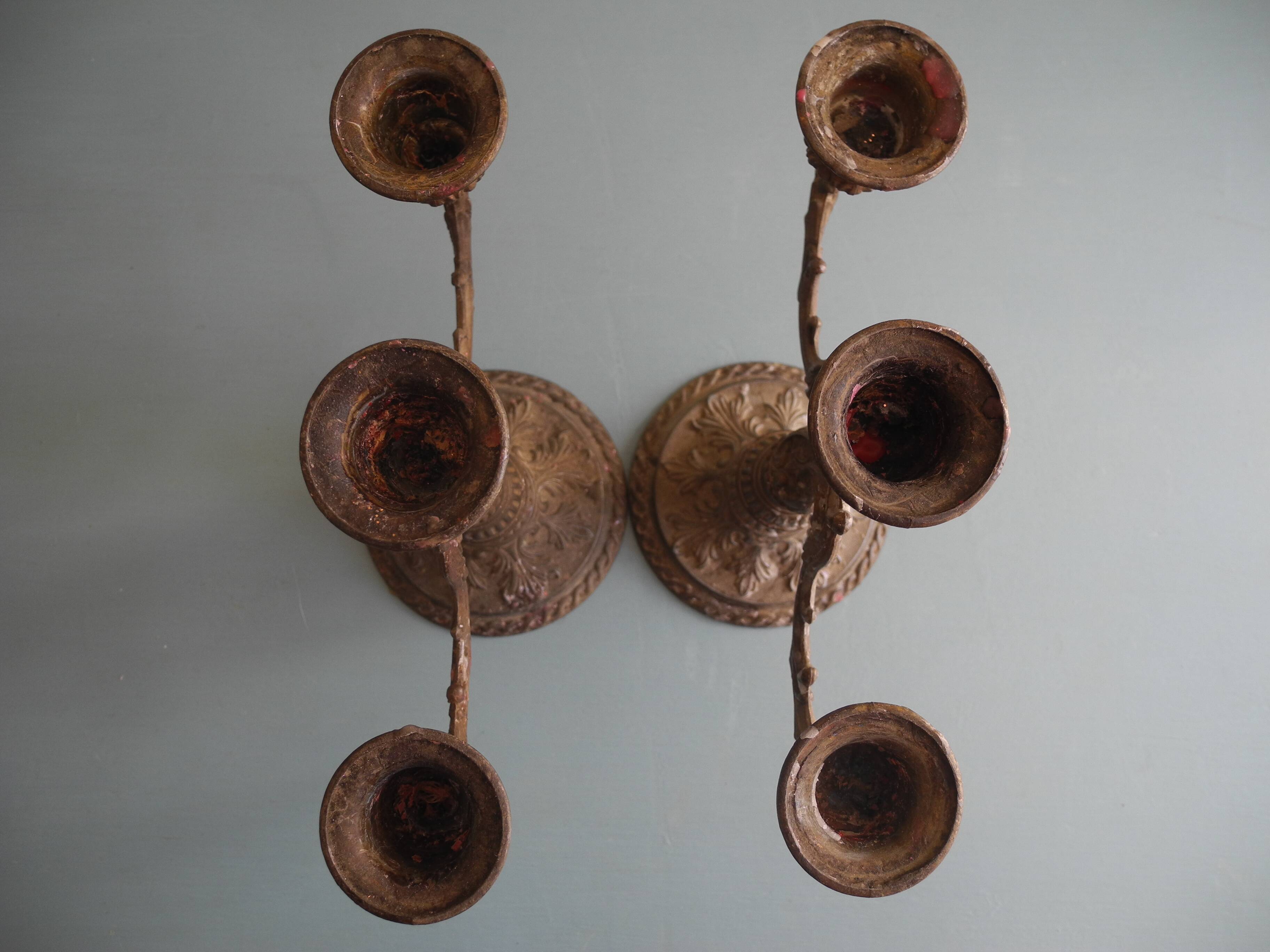 Pair of candlesticks gada vintage deco candlesticks
