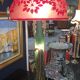 Grande lampe style Art Nouveau – pied en bronze et verre, abat-jour dégagé