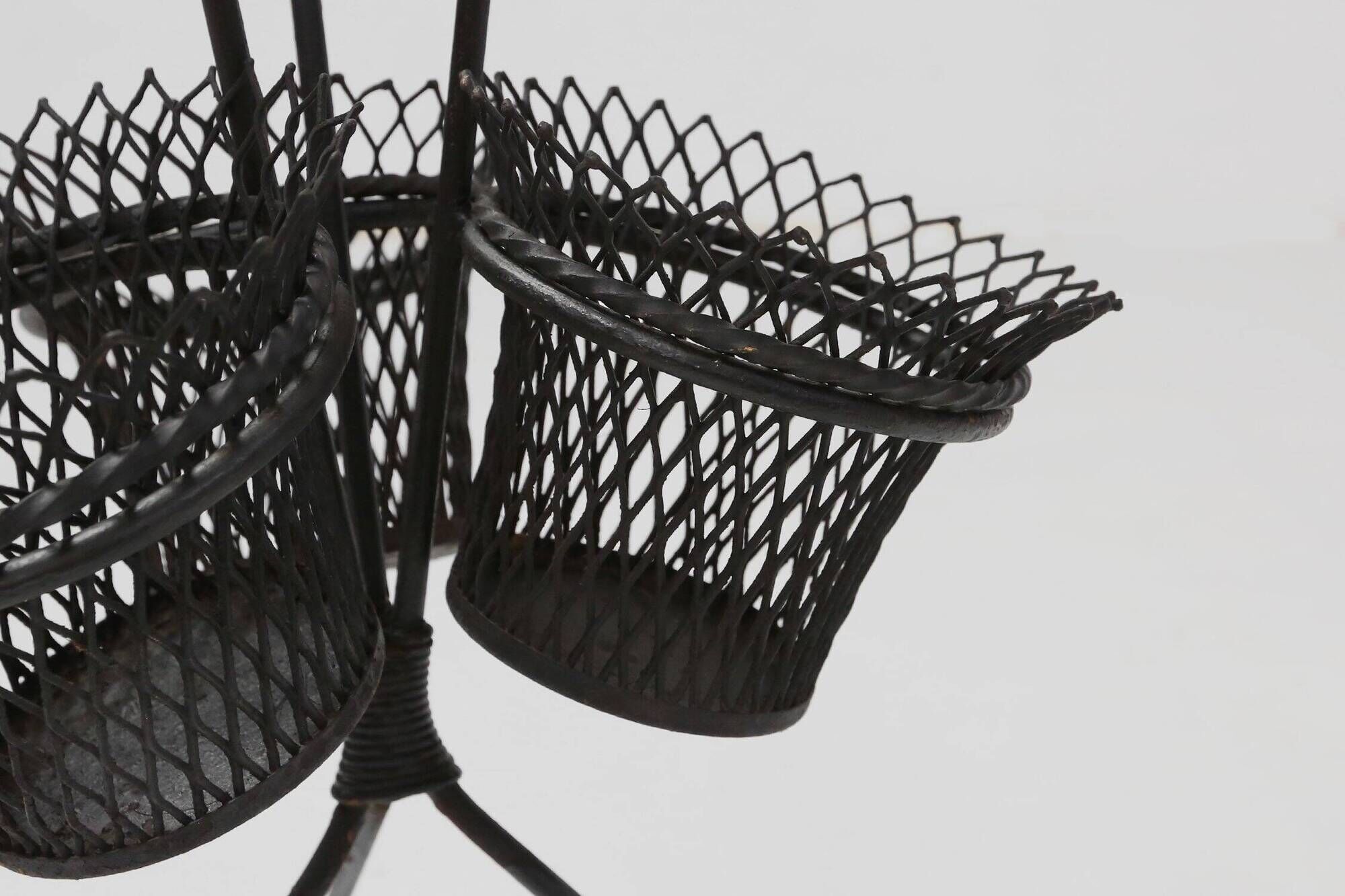 Mid-Century Metal Plant Rack by Mathieu Matégot, France, 1950s