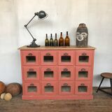 Former craft furniture with seed grocery drawers early 20th patinated