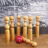 Old wooden bowling game
