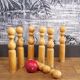 Old wooden bowling game