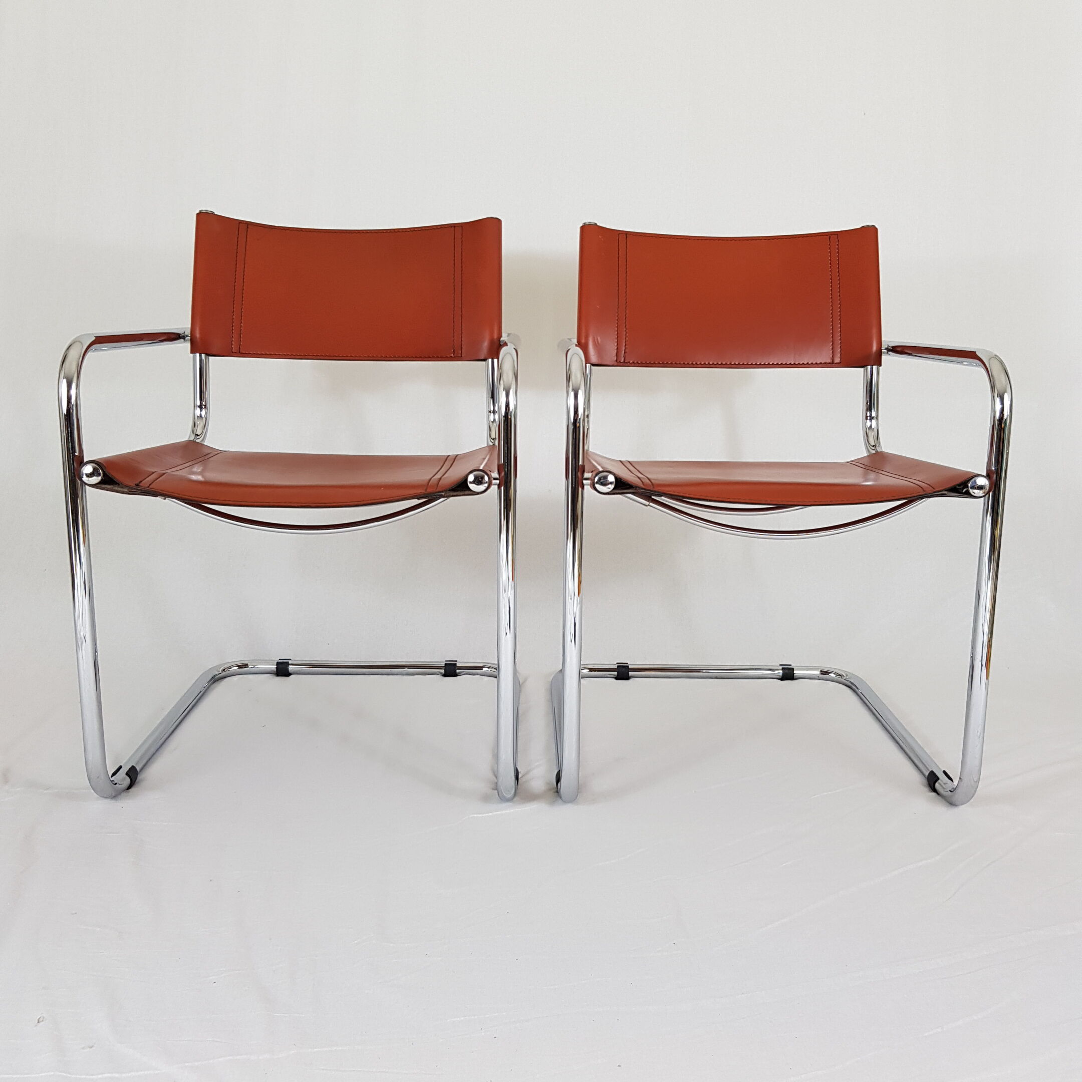 Pair of modernist canteliver Mart Stam S34 chairs