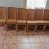 6 chairs Vincent Schepard Lloyd Loom vintage