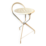 TUBECON tripod folding stool in white metal