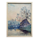 Watercolor Painting "Landscape at the River at Dusk" early 20th century