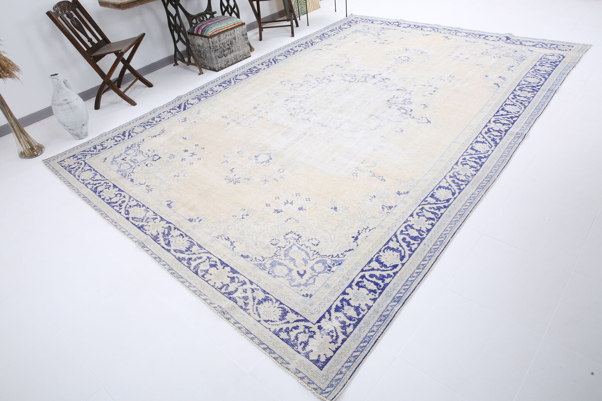 9x13 oversize blue persian rug 263x388cm