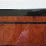 Octagonal wooden mirror by Jean-Claude Mahey